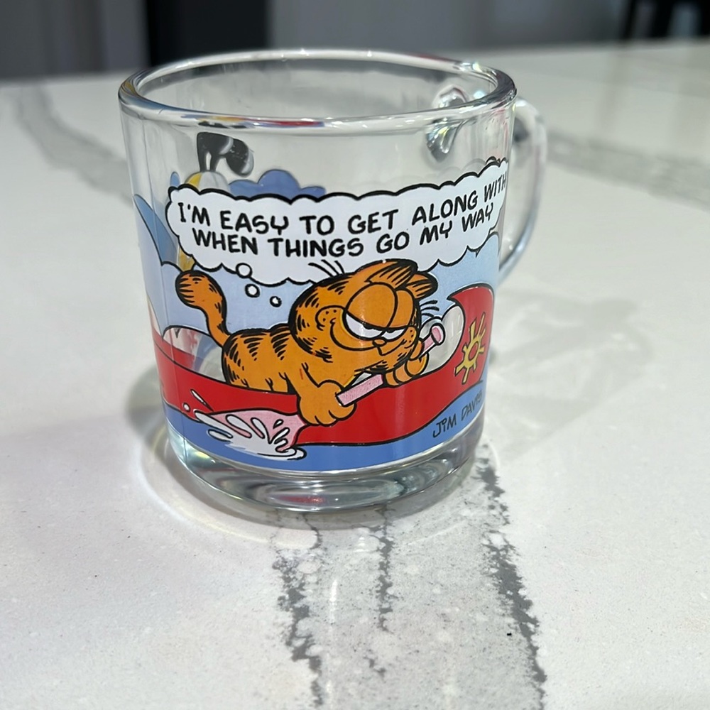 Vintage McDonald's Garfield Glass mug with handle